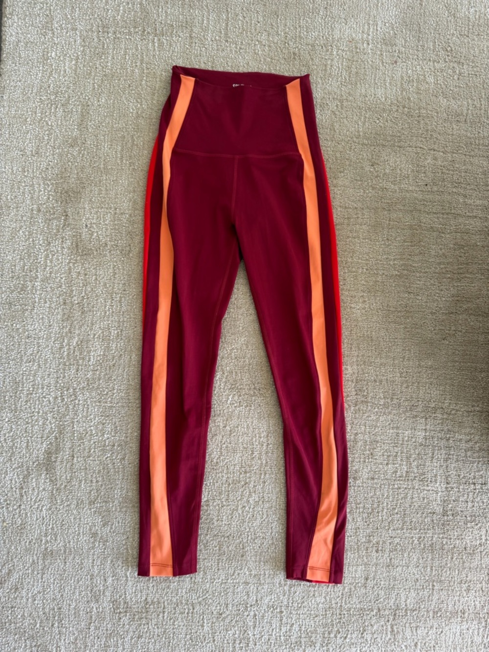 Splits59 burgundy and orange workout shorts